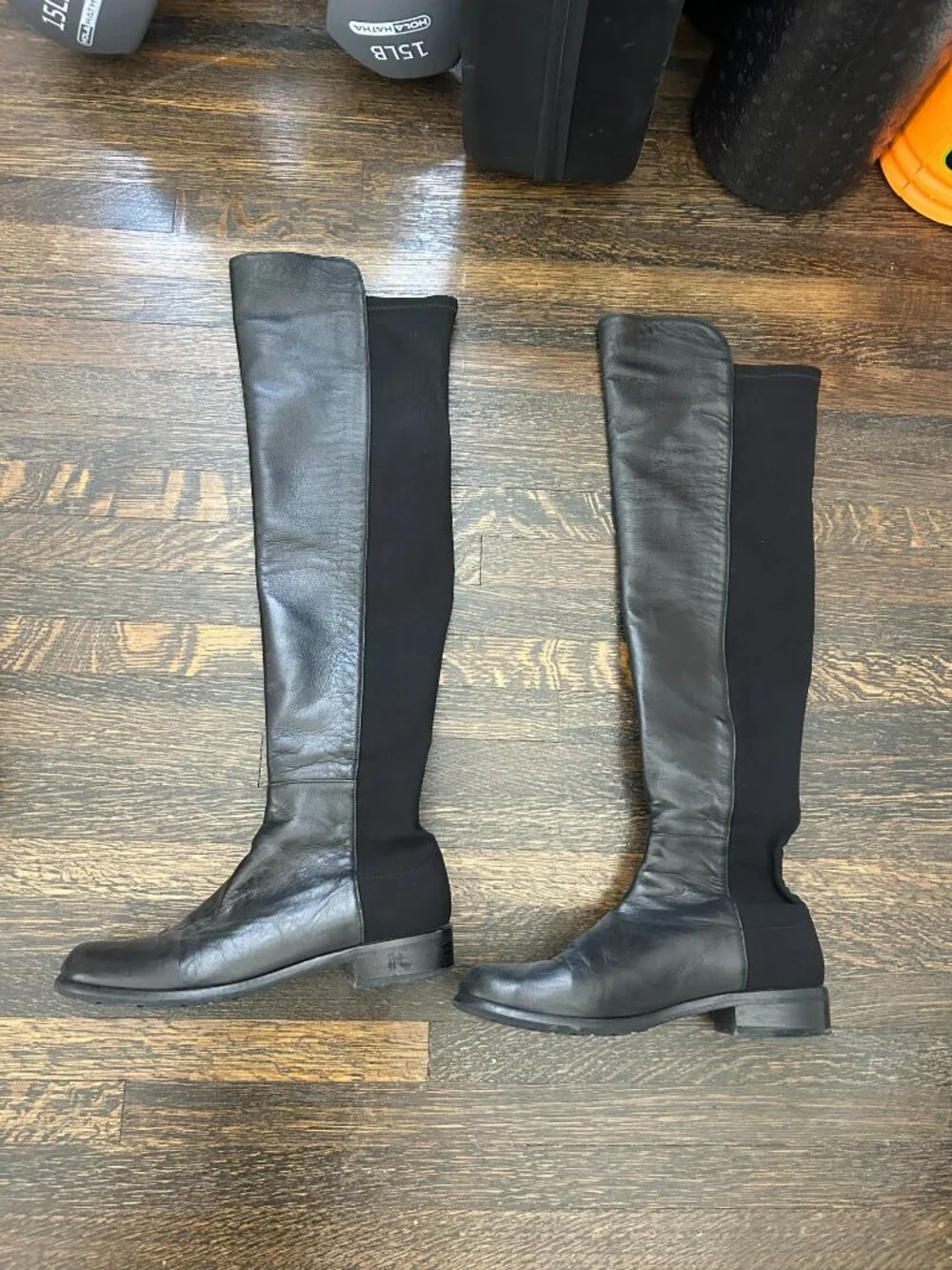 Stuart Weitzman 5050 Knee High Boots Black Leather